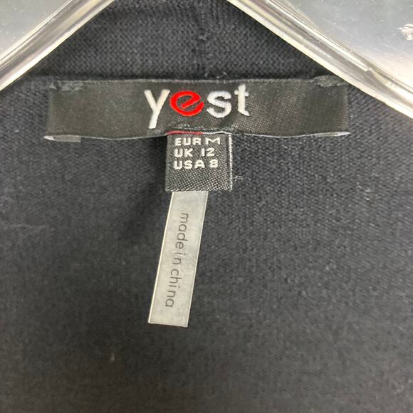 Yest Black Teal Color Block Open Front Cardigan Sz 8 - Picture 3 of 4